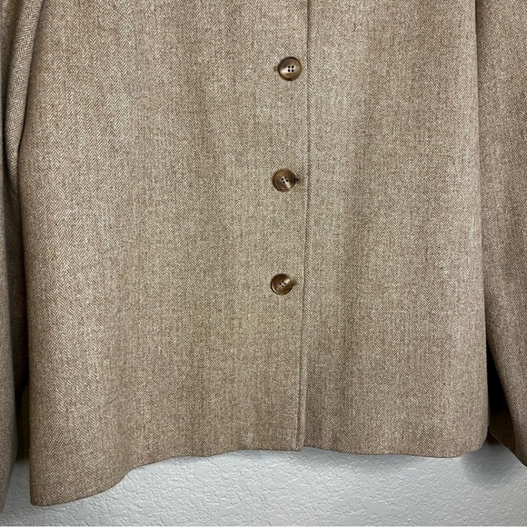 Pendleton Vintage Women's Tan Herringbone Button Down Virgin Wool Jacket Size 18 - Picture 4 of 16
